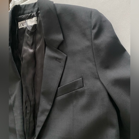 Zara Oversized Wool Blend Jacket Blazer Coat ZW Collection Black size XS NWT - Picture 12 of 16